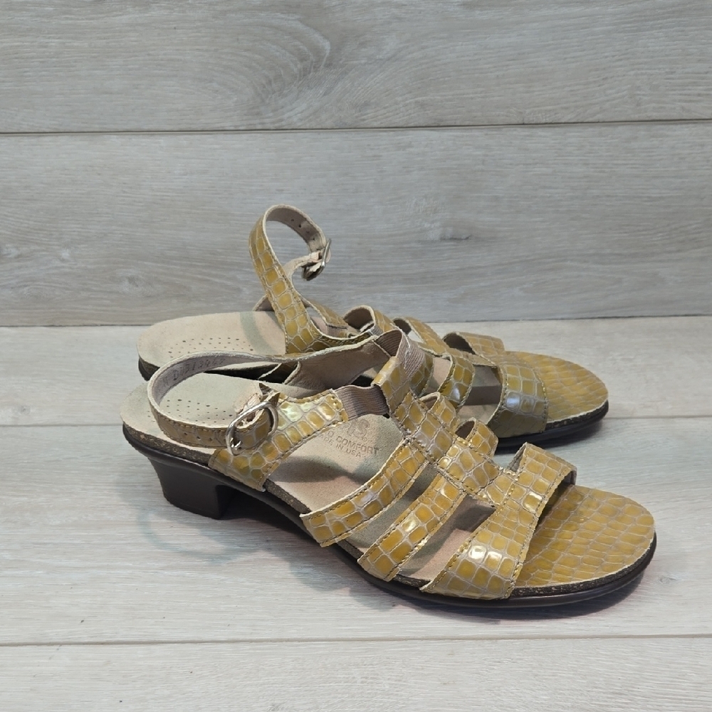SAS Women Allegro  Comfort Tripad Leather Heels Strappy Sandals Shoes Sz 10.5M